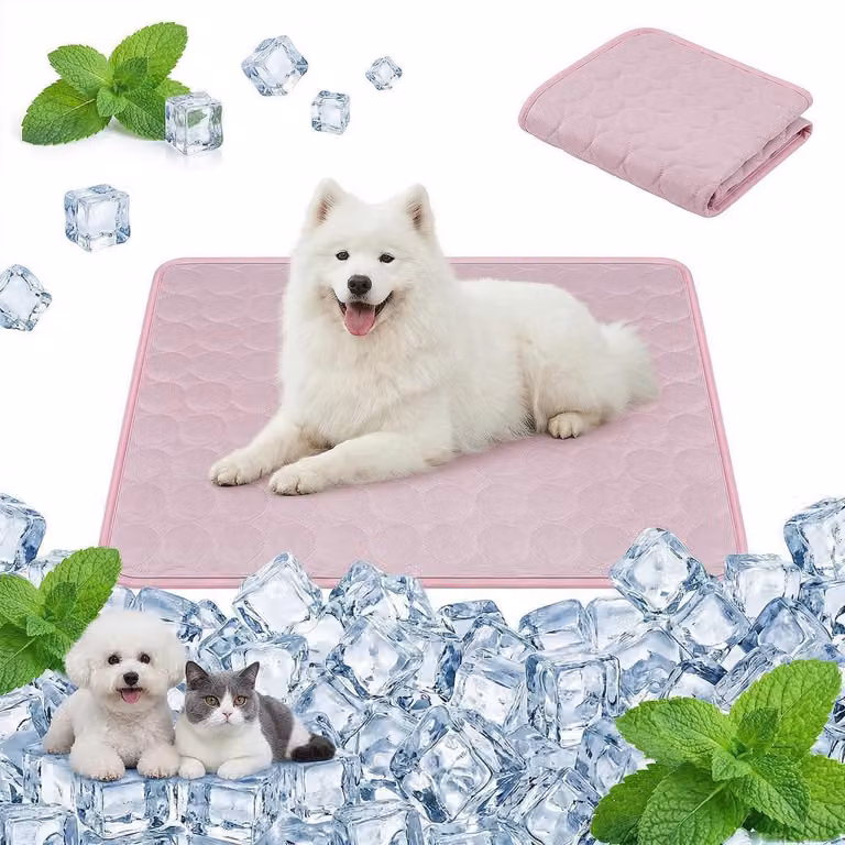 Tappetino refrigerante per cani e gatti, auto-raffreddante, lavabile, pieghevole, ideale per l'estate, dimensioni 55x70 cm, colore rosa