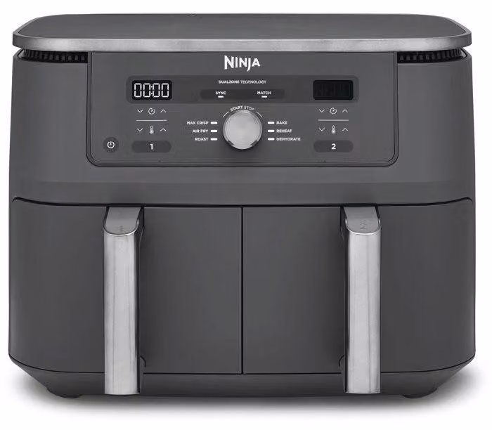 Friggitrice ad aria Ninja DZ400EU, 9,5 litri, 2 vasche, tecnologia Dual Zone, 6 programmi, funzione "Air Fry", tecnologia "Max Crisp"