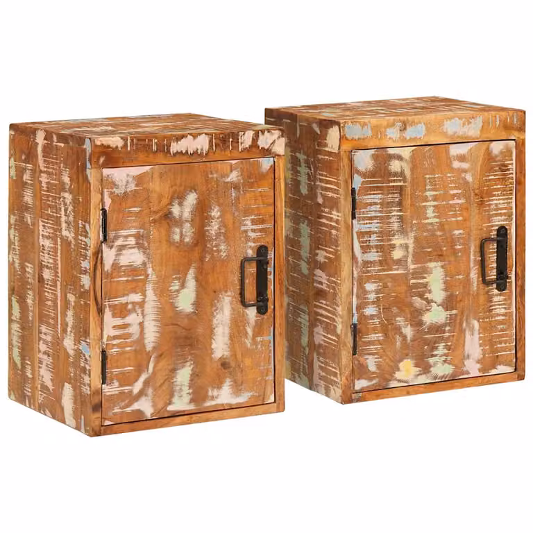 Set di 2 comodini vidaXL in stile rustico marrone L/P/H: 35 x 33 x 48 cm