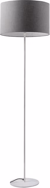 Vivien Piantana Bianca - Lampada da Terra con Paralume Cilindrico Antracite, Attacco E27, Potenza 75W, Grado IP20, Altezza 48cm - Rossini