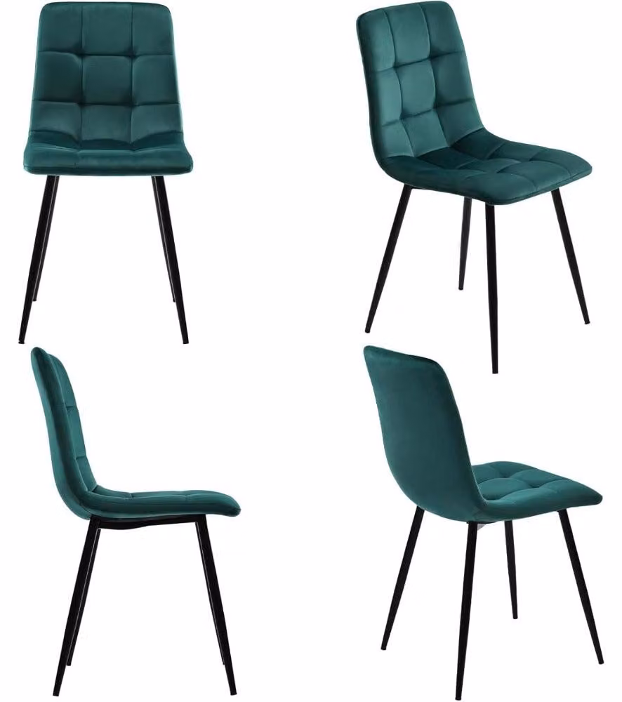 Sedia da pranzo - Sedia per la sala da pranzo - Sedia da cucina - Sedia - Sedia a conchiglia - Rivestimento - Struttura in metallo - Comfort ergonomico
