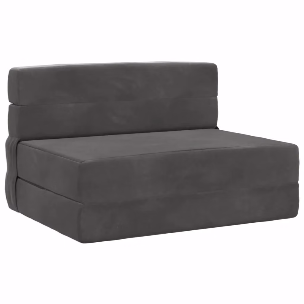 Divano Letto Pieghevole Moderno vidaXL in Tessuto Grigio L: 100 cm, P: 80 cm, H: 60 cm – 2