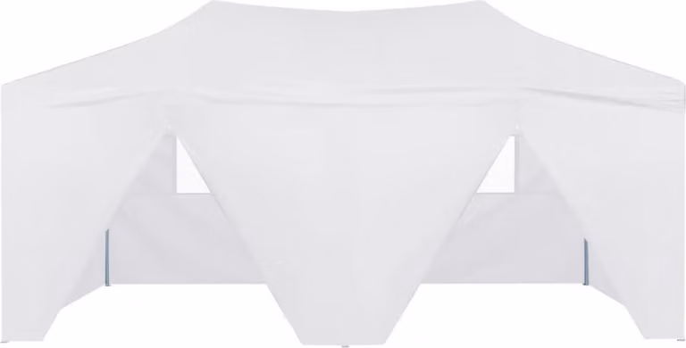 Gazebo Pieghevole con 4 Pareti 3x6 m Acciaio Bianco