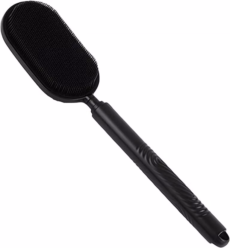 Spazzola per doccia in silicone, a doppia faccia, telescopica, disponibile nelle misure 37/54/70 cm, ideale per la pulizia della schiena