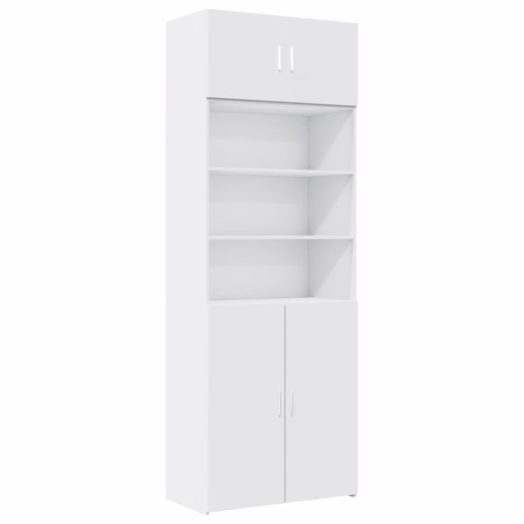 Mobile Portaoggetti Bianco 80x42,5x225 cm in Truciolato