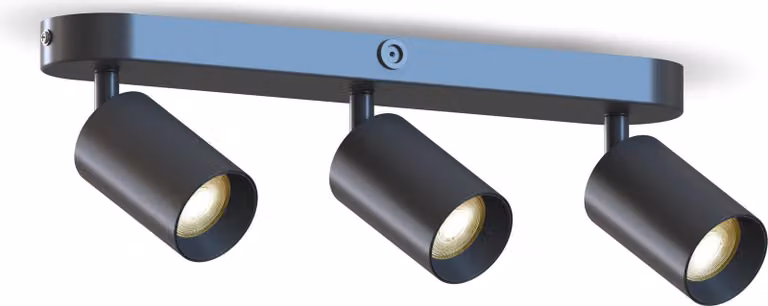 Lampada da soffitto Calex, modello ovale, con 3 luci, esclusa lampadina GU10, colore nero