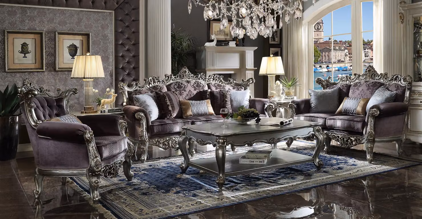 Sofagarnitur 3+2+1 Sitzer Design Sofa Polster Couchen Couch Luxus Barock Rokoko