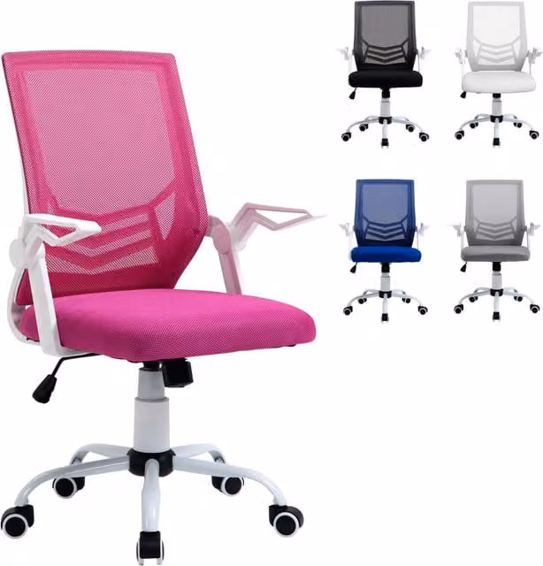 Sedia da Ufficio Ergonomica XYLO Girevole con Braccioli Ribaltabili e Altezza Regolabile Rosa – 1