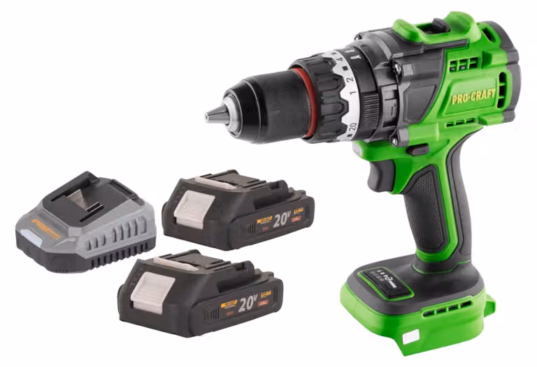 Avvitatore a percussione a batteria Procraft PA18ProBL-BB 20 V 180 Nm Brushless + 2x batteria 2,0 Ah + caricabatteria