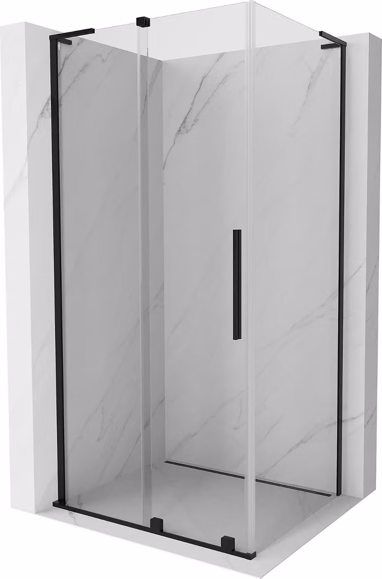Mexen Velar L cabina doccia scorrevole 90 x 100 cm, trasparente, nero - 871-090-100-03-70