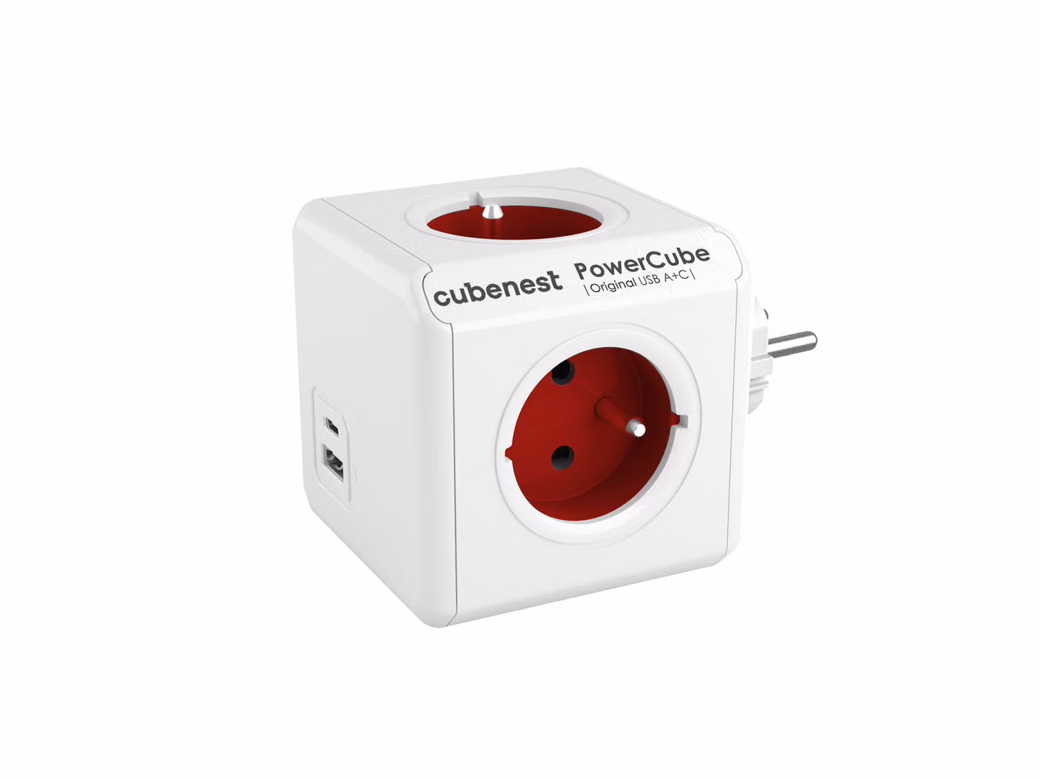 Cubenest Powercube Original USB PD 20W, A C, 4 prese, bianco/rosso