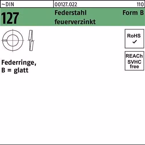 Rondelle elastiche Reyher DIN 127 st. B 6 tZn 001270220060000 (1000 pz.)