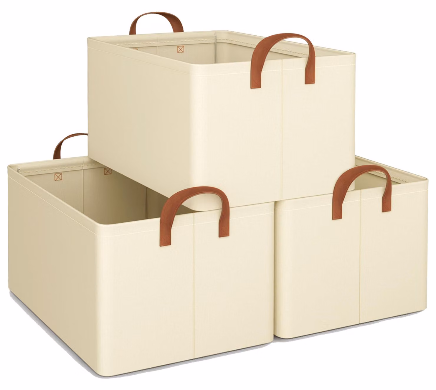 Set di 3 contenitori pieghevoli con maniglie