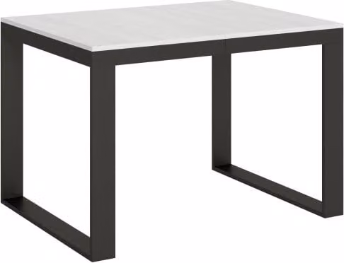 Tavolo allungabile Itamoby moderno con telaio in metallo antracite e piano in MDF bianco frassino L/P: 90 x 120/380 cm – 1