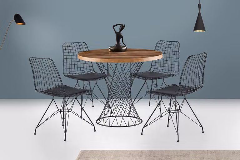 Skye Decor, Pota - 1483, tavolo da pranzo, 100% PANNELLI DI PARTICELLE RIVESTITI IN MELAMMINA, noce, 90 x 90 x 75 cm