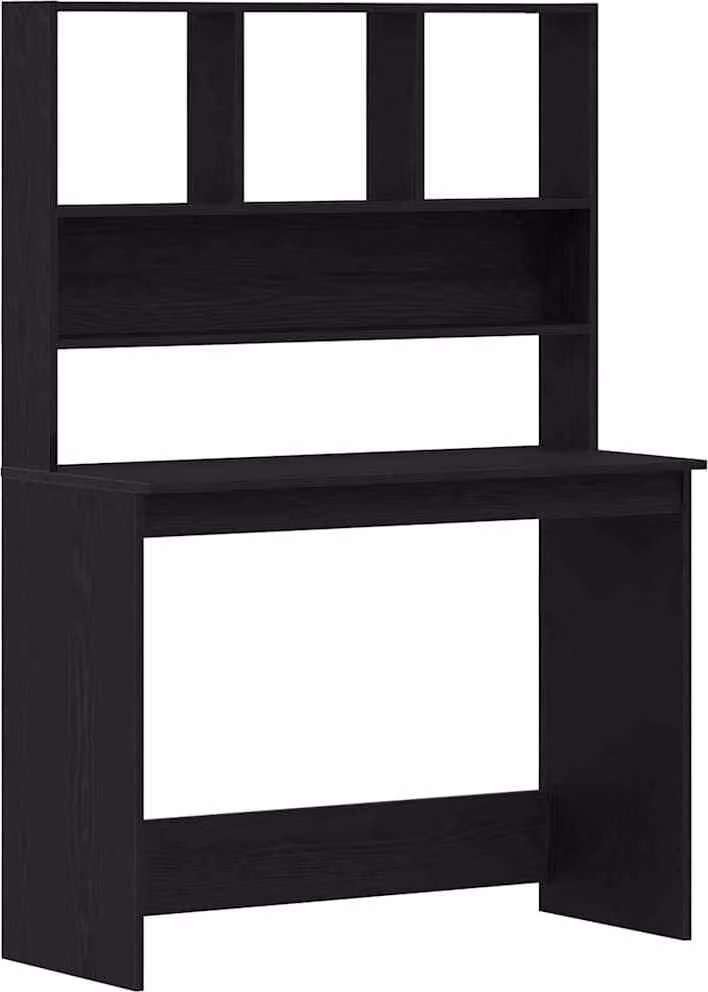 Scrivania con Mensole Rovere Nero 102x45x148 cm in Truciolato