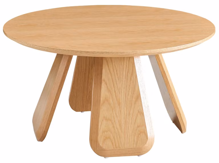 Selsey Affitly - Tavolino rotondo, diametro 80 cm, finitura effetto legno naturale, MDF con impiallacciatura in legno massello