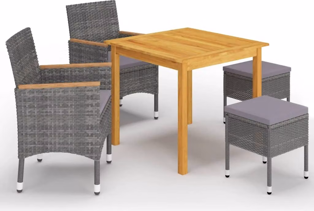 Maison Exclusive - Set da pranzo da giardino 5 pezzi, grigio