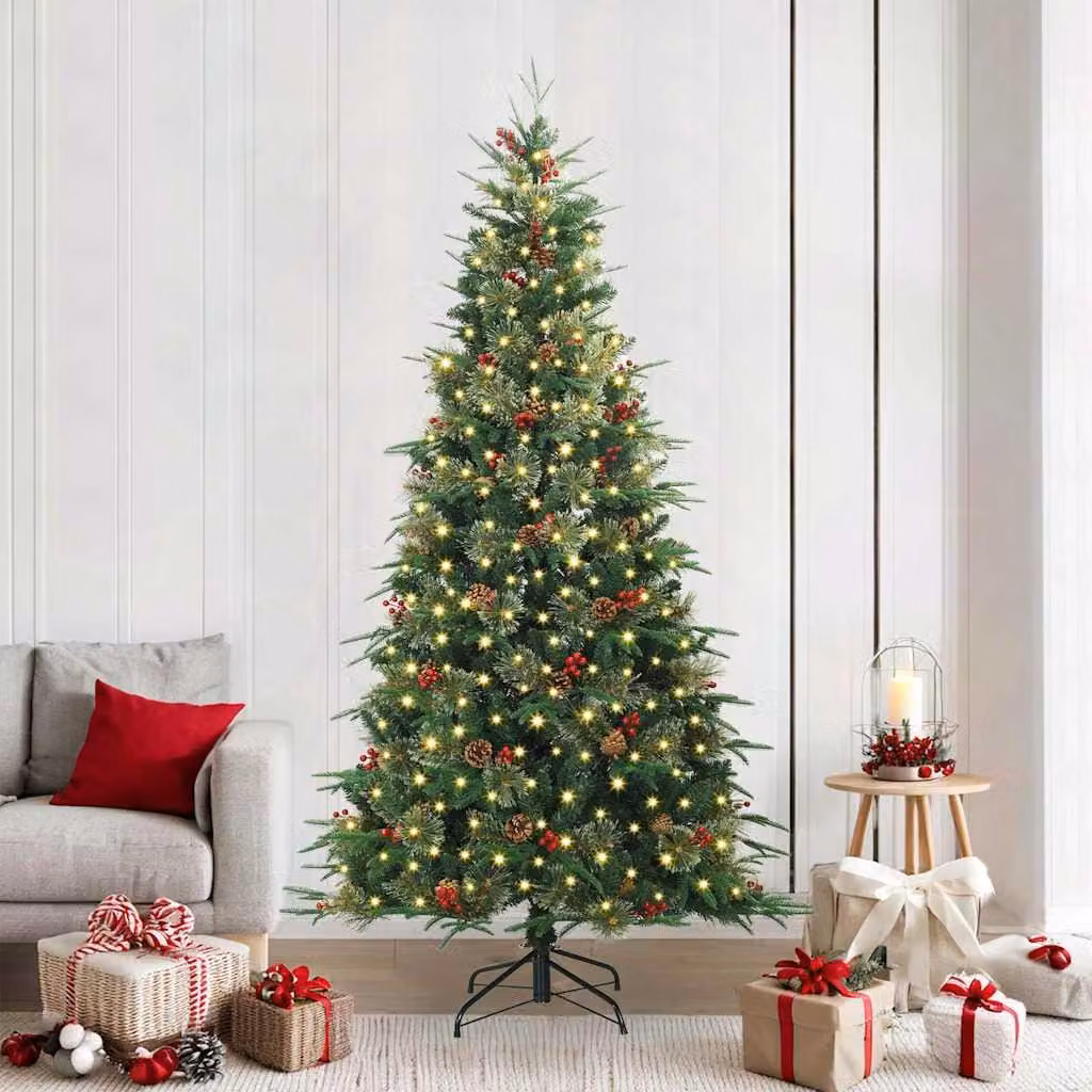 Maison Exclusive - Albero di Natale artificiale pieghevole, verde, 240 cm, realizzato in PE e PVC