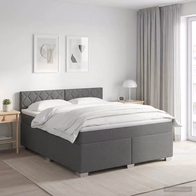 Letto box spring con materasso ibrido vidaXL Grigio, L/P: 160 x 200 cm – 1
