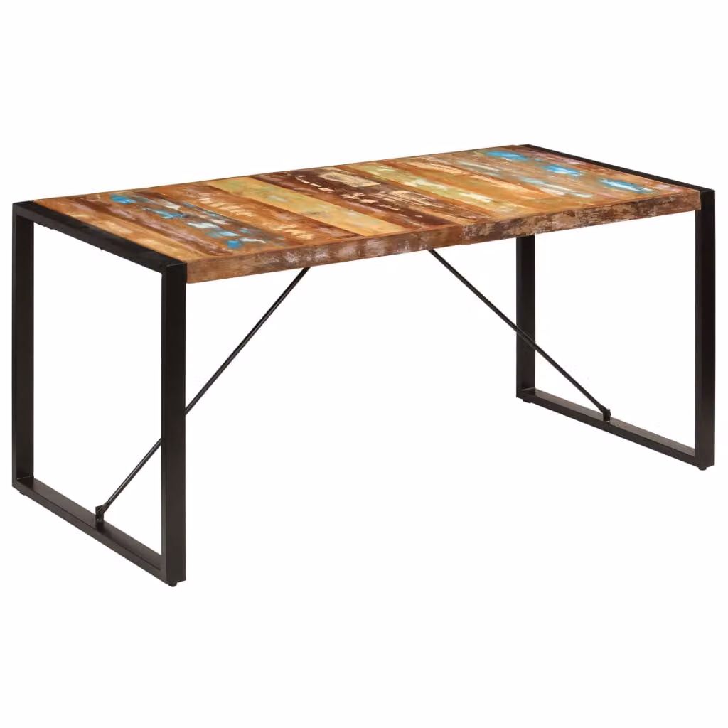 The Living Store Tavolo da pranzo 160x80x75 cm in legno massiccio antico