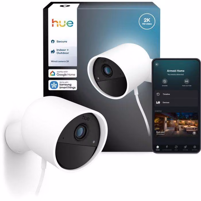 Smart camera - Philips Hue - Outdoor - Wired - Night vision - 2K - Office - White