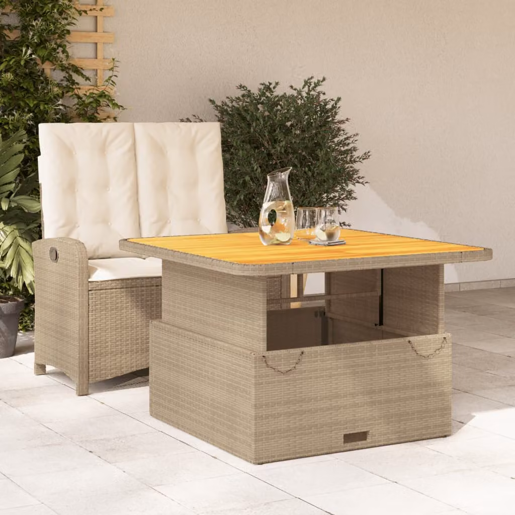 Set da pranzo da giardino vidaXL in legno di acacia oliato con meccanismo di sollevamento e altezza regolabile, colore marrone – 1