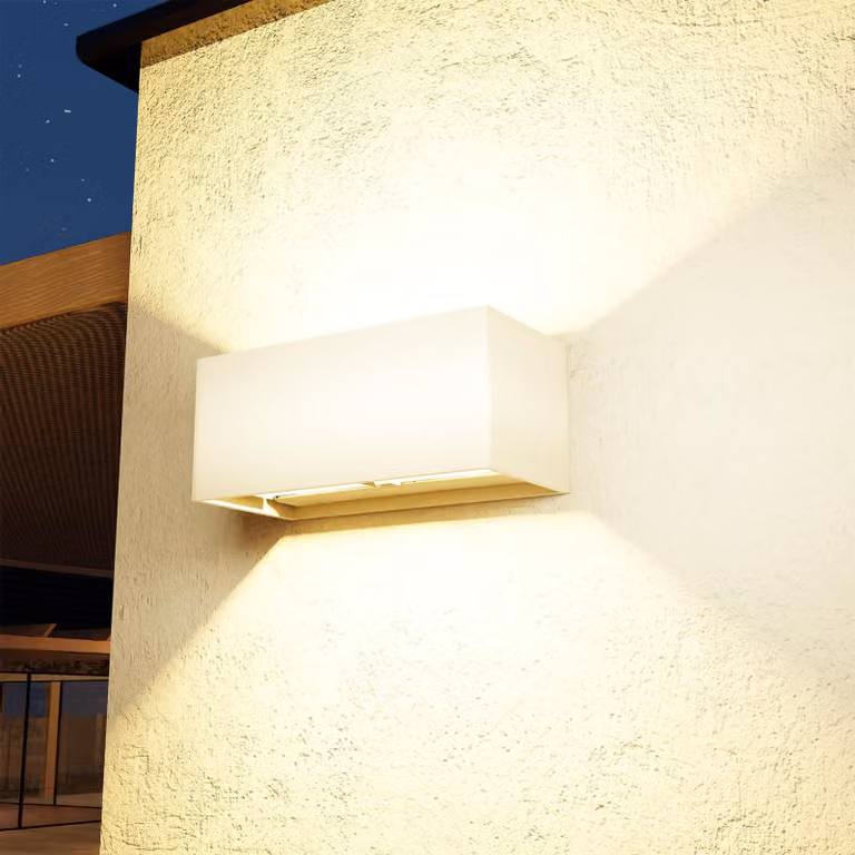 Lampada da parete esterna a LED, 24W, 20cm, bianca, regolabile, grado di protezione IP44
