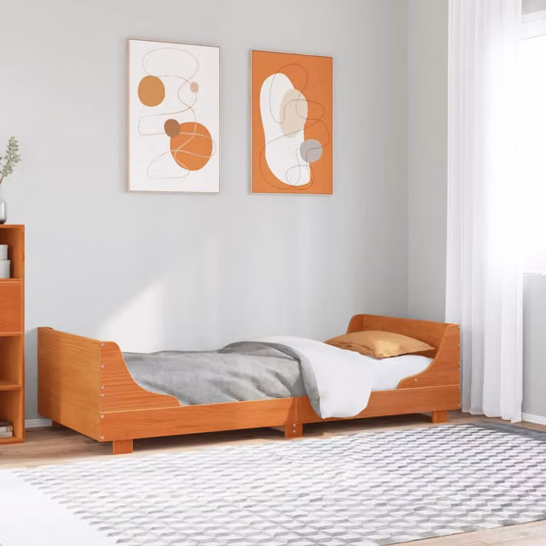 Letto in legno di pino senza materasso vidaXL Marrone Cera 90x190 cm