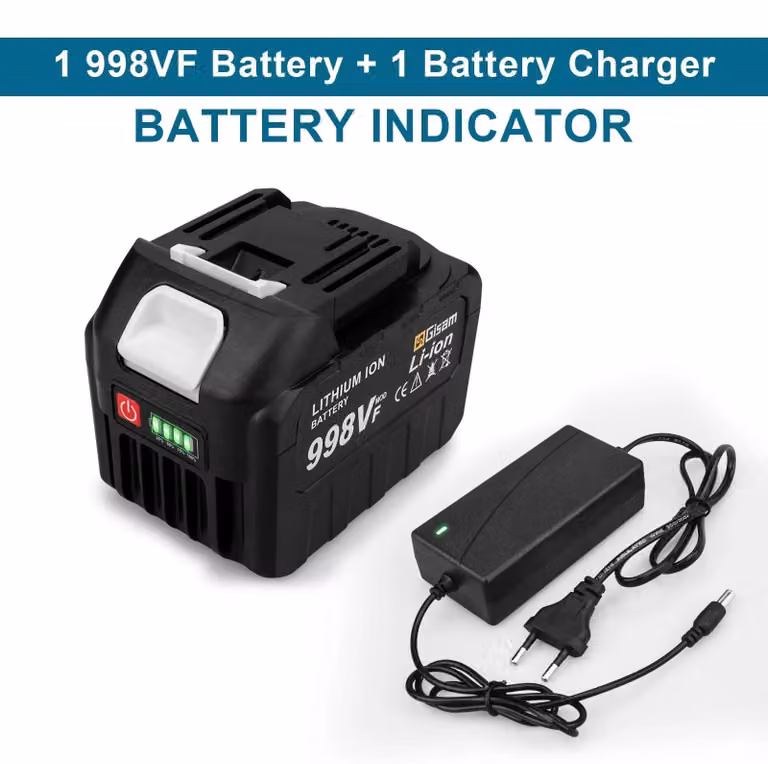 Set di batterie - 198VF Li-Ion - 2 batterie - 1 caricabatterie - Per utensili elettrici da 18 V - Cachi
