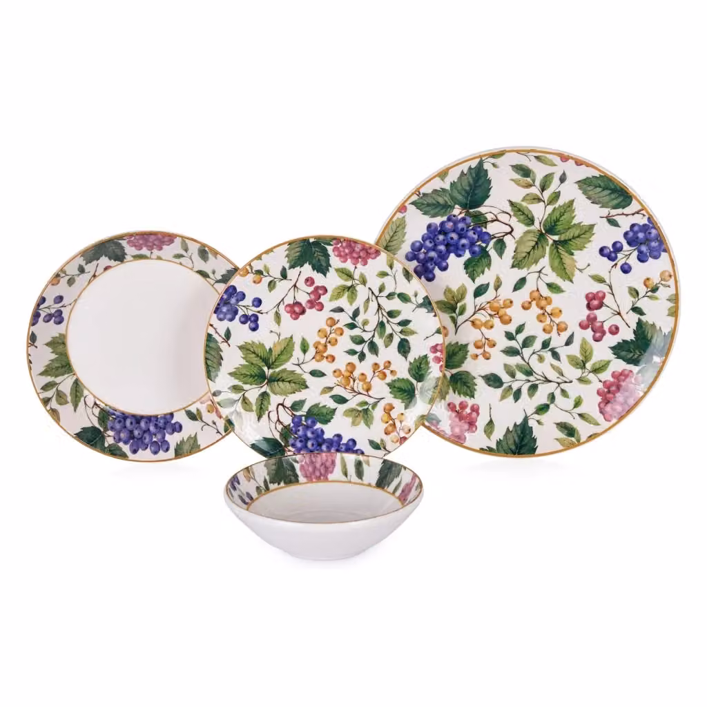 Servizio piatti Noma DMORA in ceramica con decoro floreale, set da 24 pezzi, multicolore – 2