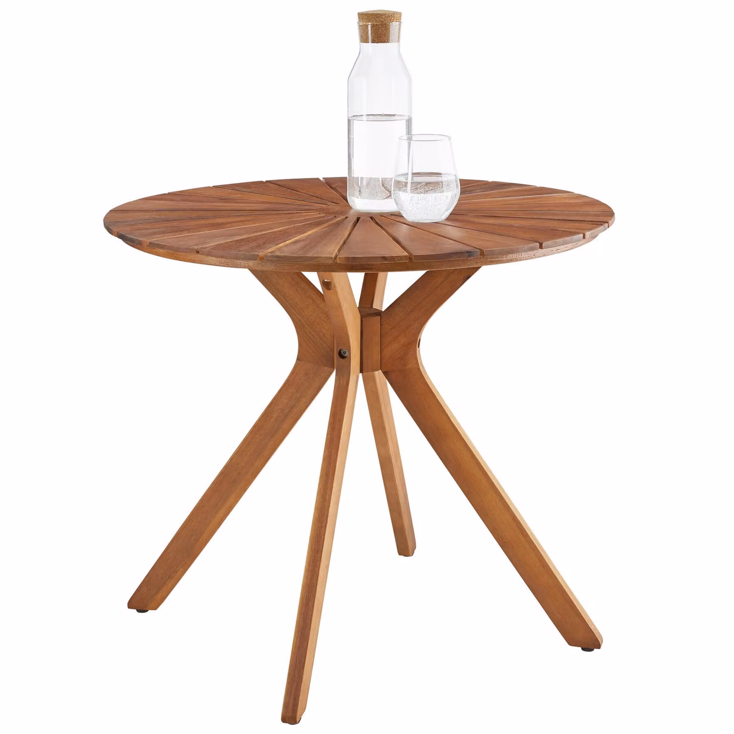 Tavolo da giardino rotondo tectake in legno di acacia marrone con altezza regolabile – 3