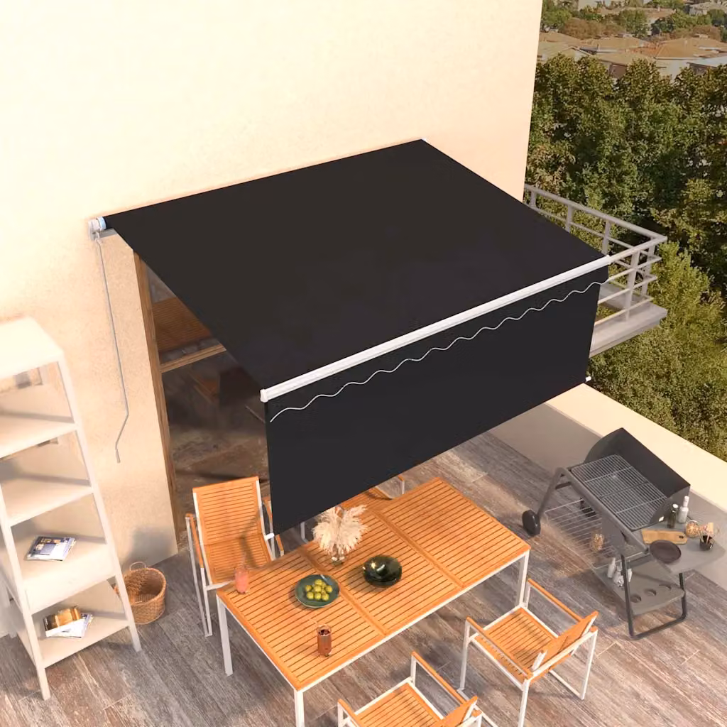 Tenda retrattile vidaXL in poliestere e alluminio, colore Antracite, L: 350 cm x P: 250 cm