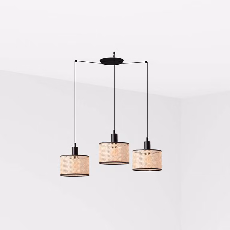 Faro Mambo Nero Lampada a sospensione Paralume in rattan Ø210*200