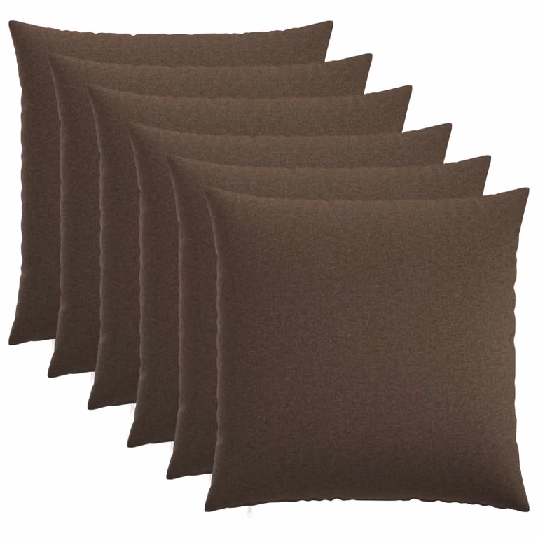 Set di 6 federe vidaXL HEERLEN tortora, forma quadrata, L 70 x L 70 cm, in tessuto poliestere