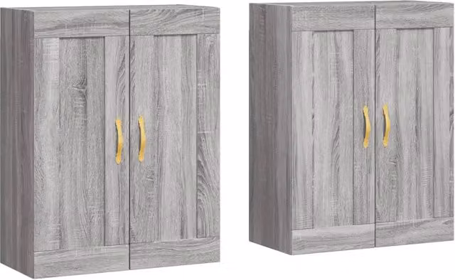 Armadietti a Parete 2 pz Grigio Sonoma in Legno Multistrato CFW2006673
