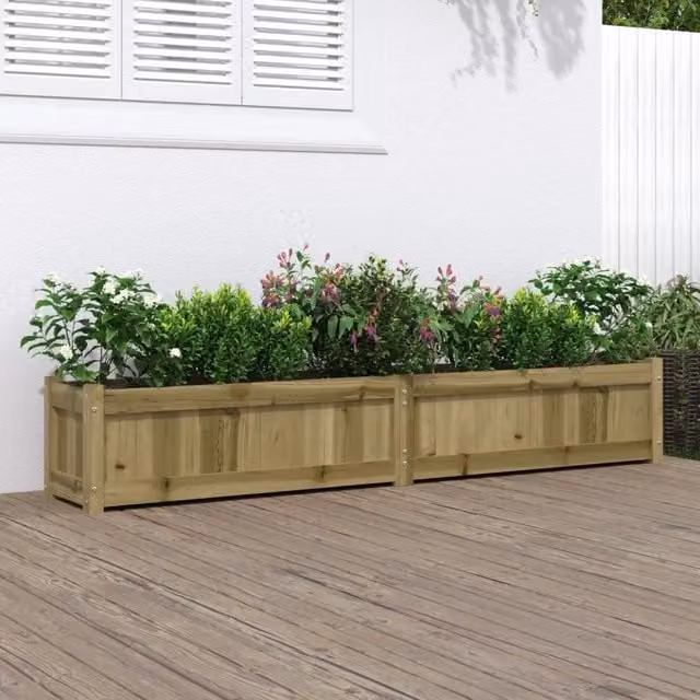 Fioriera da Giardino-Vaso da Esterno 180x31x31 cm in Legno di Pino Impregnato
