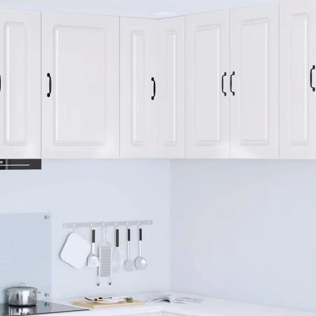Mobile a parete corner moderno vidaXL bianco lucido L/P/H: 57 x 57 x 80 cm