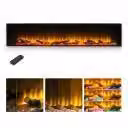 Camino elettrico Acantha Aspire 200, 3D LED, 49 × 205,4 × 23,5 cm, camino da incasso per parete multimediale, 1-2 kW, telecomando