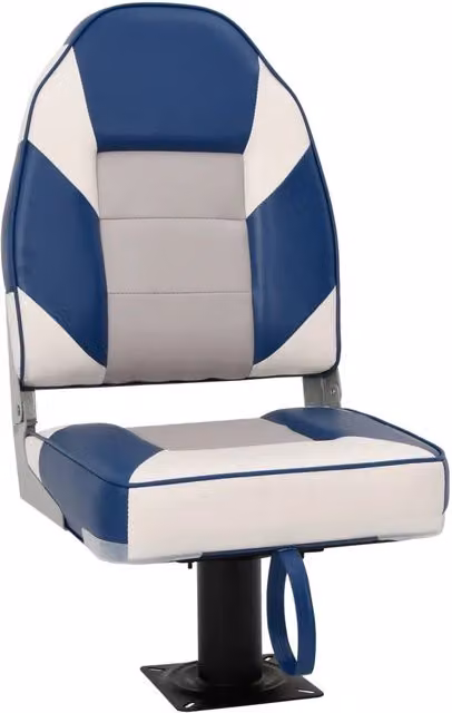 Set di 2 sedili da barca pieghevoli con schienale alto DESIGN IN in ecopelle, disponibili in bianco, blu, grigio o nero