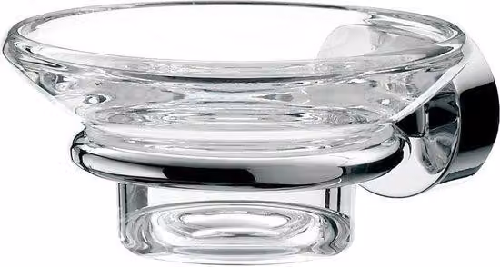 Portasapone Rondo 2 in cristallo chiaro cromo - Accessori bagno