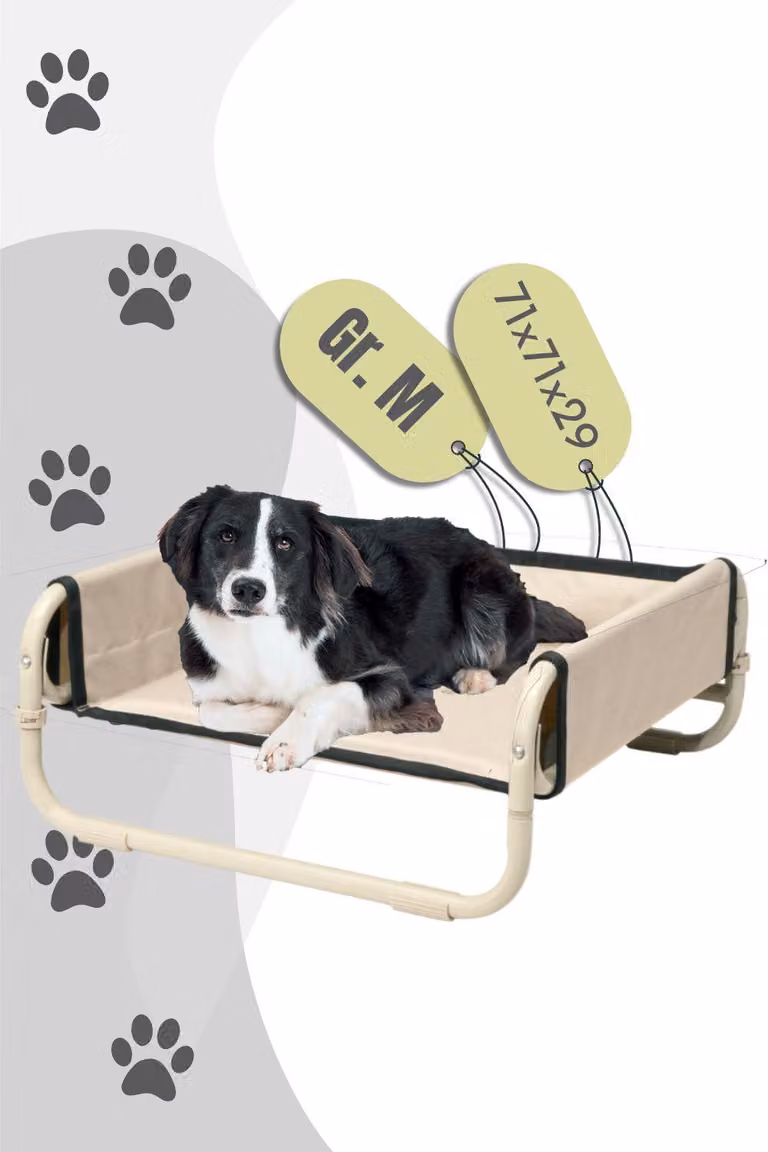 Maelson Soft Bed - cuccia pieghevole per cani, beige, taglia M - 71 x 71 x 29 cm