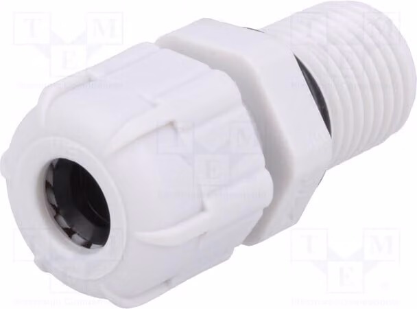 5 raccordi per cavi con filettatura allungata, grigi, modello BM4007L, passo PG7, grado di protezione IP68