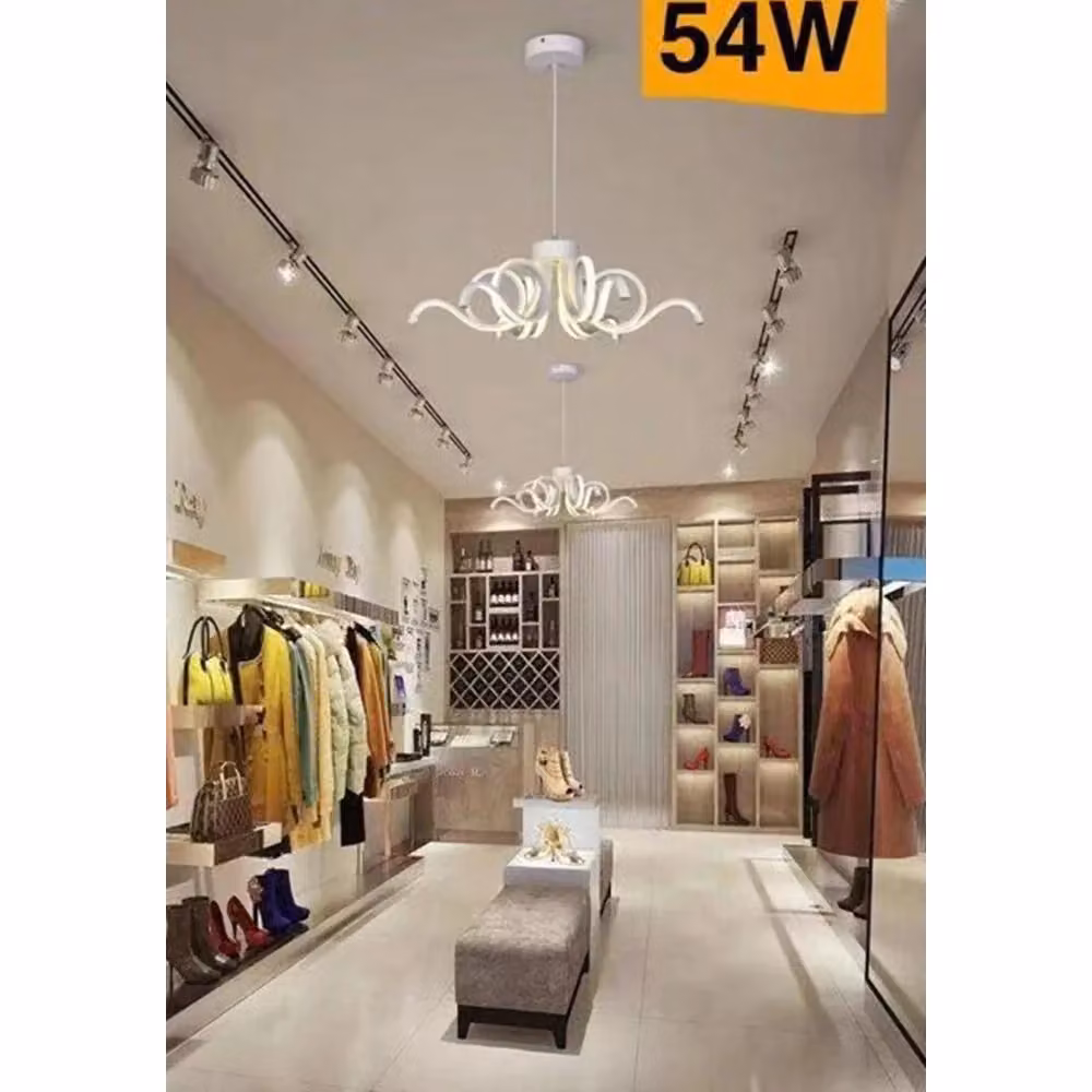 Lampadario a sospensione LED Trade Shop design curvo bianco con luce selezionabile 54W B17-3c – 2