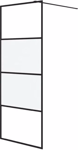 Parete Doccia Walk in DESIGN IN Nera con Vetro Semi Smerigliato ESG L: 80 cm, H: 195 cm – 1