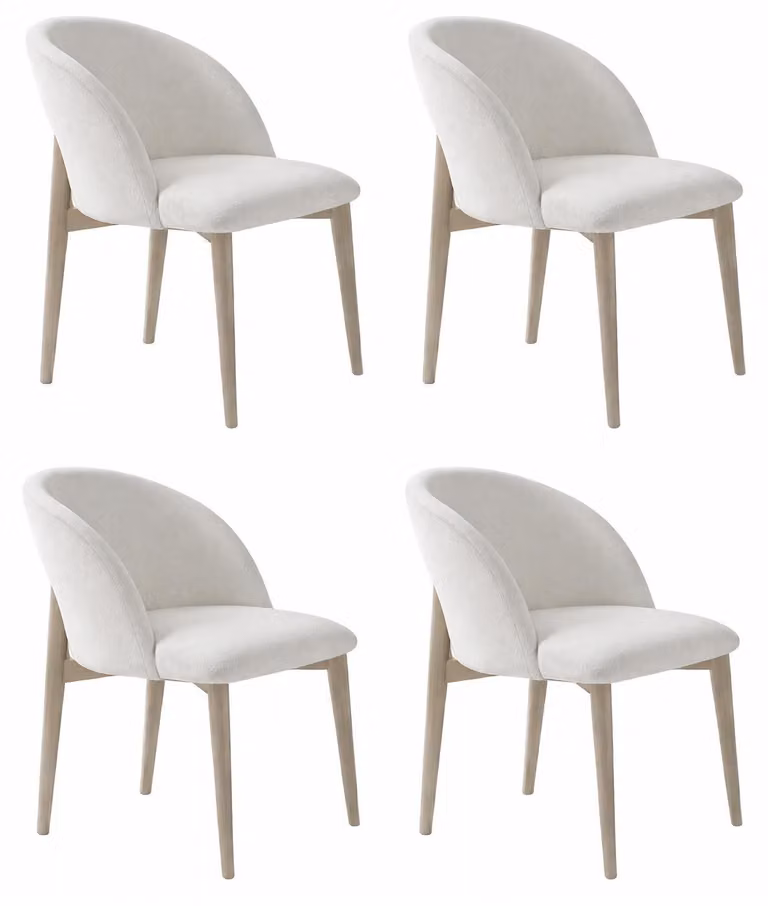 Elegante set di sedie bianche: sedia imbottita, sedia da pranzo, sedie