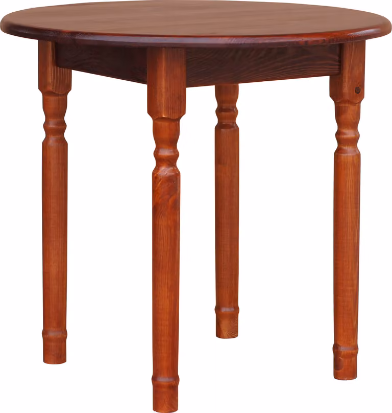 Tavolo rotondo II in legno di pino massiccio nel colore Calvados 90 cm
