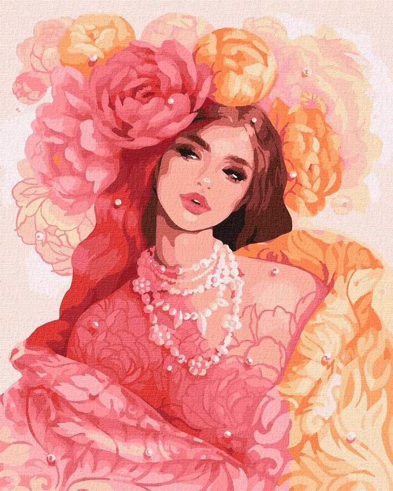 Dipingere con i numeri - Bellezza e peonia 40x50 cm - Ideyka