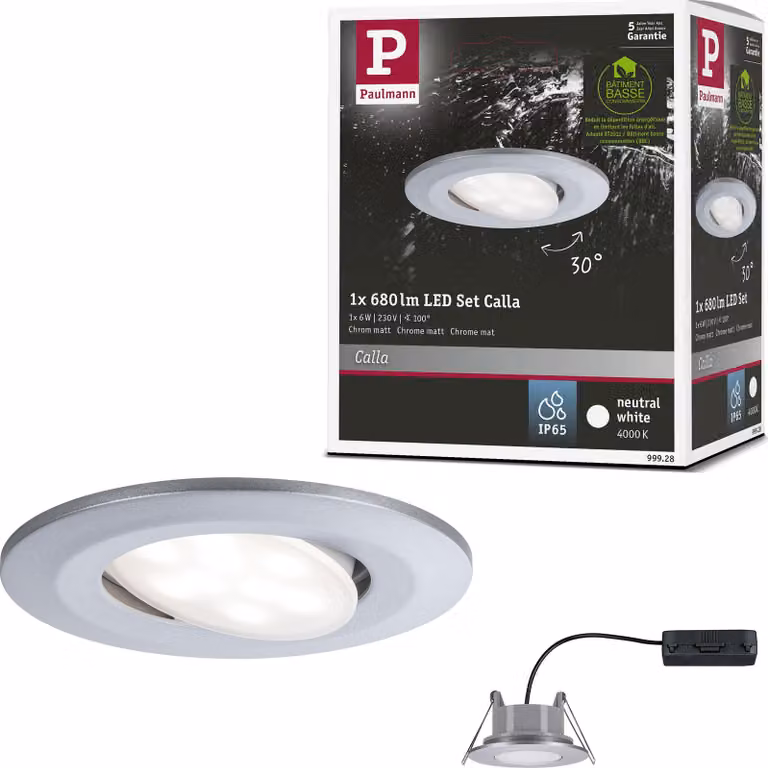 Paulmann Luce da incasso LED Calla orientabile