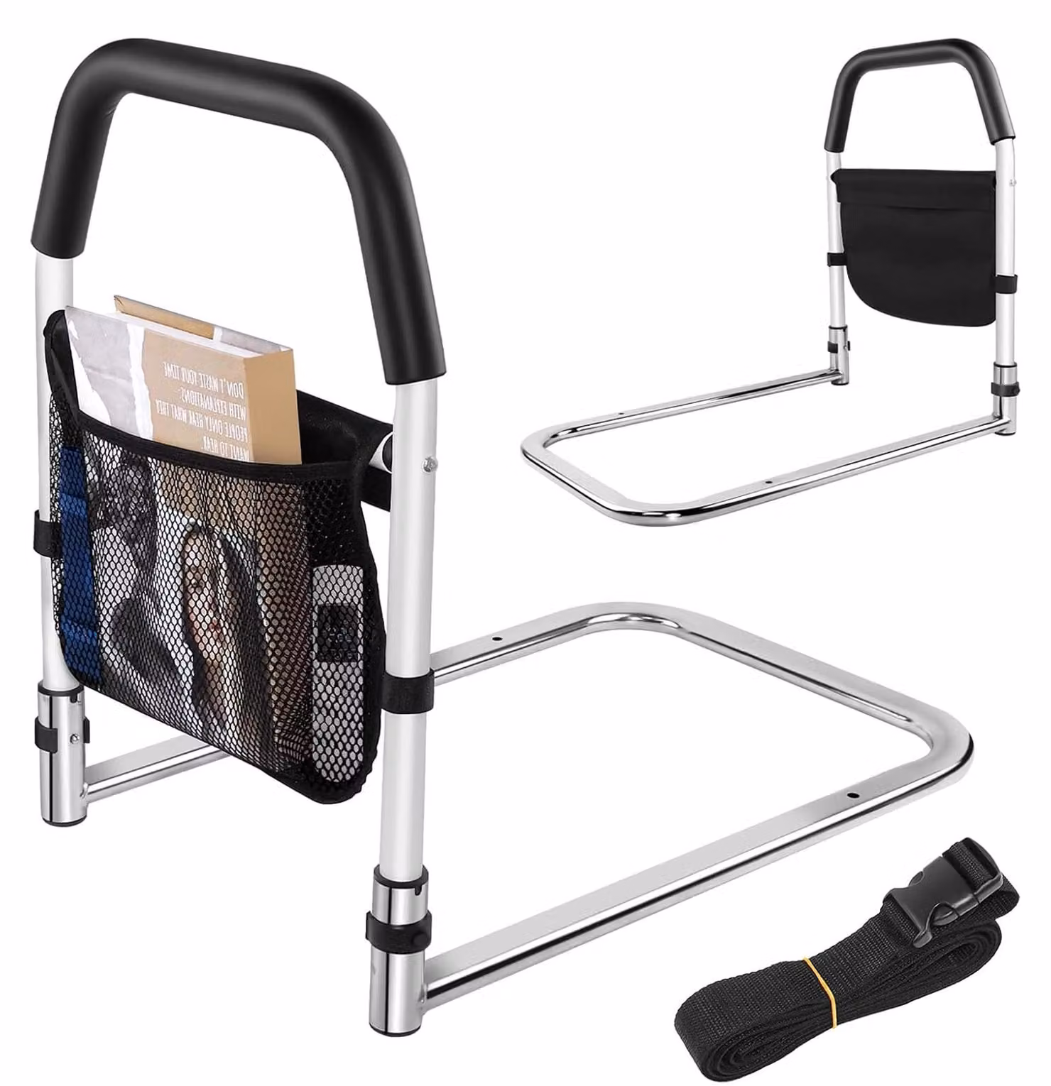 Supporto per letto, realizzato in metallo resistente, altezza 76 cm, capacità di carico 150 kg, adatto a tutte le dimensioni di letto, montaggio senza l'uso di attrezzi